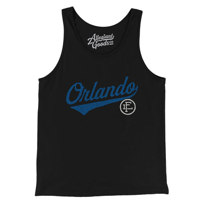 Orlando Vintage Script Men/Unisex Tank Top-Black-Allegiant Goods Co. Vintage Sports Apparel