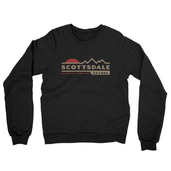Scottsdale Mountain Sunset Midweight French Terry Crewneck Sweatshirt-Black-Allegiant Goods Co. Vintage Sports Apparel