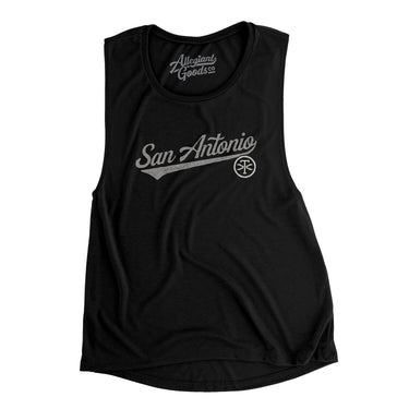 San Antonio Vintage Script Women's Flowey Scoopneck Muscle Tank-Allegiant Goods Co. Vintage Sports Apparel