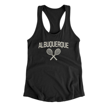 Albuquerque Tennis Women's Racerback Tank-Black-Allegiant Goods Co. Vintage Sports Apparel