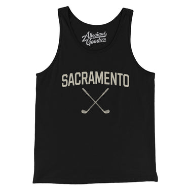 Sacramento Golf Men/Unisex Tank Top-Black-Allegiant Goods Co. Vintage Sports Apparel