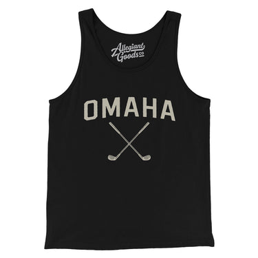 Omaha Golf Men/Unisex Tank Top-Black-Allegiant Goods Co. Vintage Sports Apparel