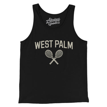 West Palm Tennis Men/Unisex Tank Top-Black-Allegiant Goods Co. Vintage Sports Apparel