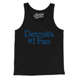 Detroit's Number 1 Fan Men/Unisex Tank Top-Black-Allegiant Goods Co. Vintage Sports Apparel
