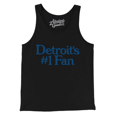 Detroit's Number 1 Fan Men/Unisex Tank Top-Black-Allegiant Goods Co. Vintage Sports Apparel