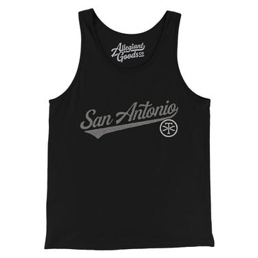San Antonio Vintage Script Men/Unisex Tank Top-Black-Allegiant Goods Co. Vintage Sports Apparel