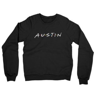 Austin Friends Midweight French Terry Crewneck Sweatshirt-Black-Allegiant Goods Co. Vintage Sports Apparel