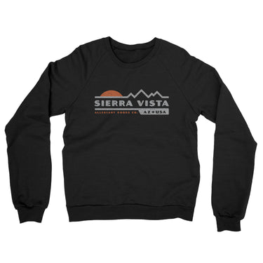 Sierra Vista Mountain Sunset Midweight French Terry Crewneck Sweatshirt-Black-Allegiant Goods Co. Vintage Sports Apparel