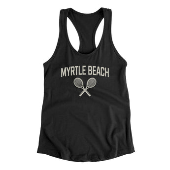 Myrtle Beach Tennis Women's Racerback Tank-Black-Allegiant Goods Co. Vintage Sports Apparel