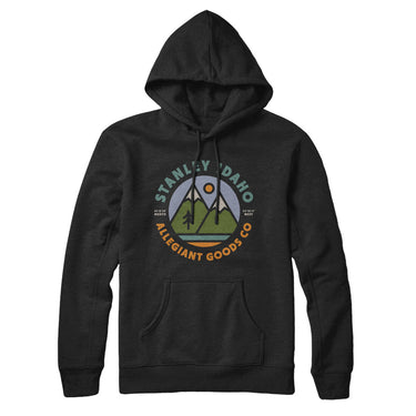 Stanley Idaho Retro Badge Hoodie-Allegiant Goods Co. Vintage Sports Apparel