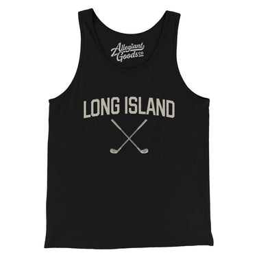 Long Island Golf Men/Unisex Tank Top-Black-Allegiant Goods Co. Vintage Sports Apparel