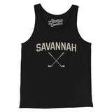 Savannah Golf Men/Unisex Tank Top-Black-Allegiant Goods Co. Vintage Sports Apparel