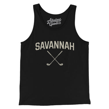 Savannah Golf Men/Unisex Tank Top-Black-Allegiant Goods Co. Vintage Sports Apparel