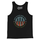 Lake Placid New York Retro Badge Men/Unisex Tank Top-Black-Allegiant Goods Co. Vintage Sports Apparel