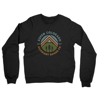 Aspen Colorado Retro Badge Midweight French Terry Crewneck Sweatshirt-Allegiant Goods Co. Vintage Sports Apparel