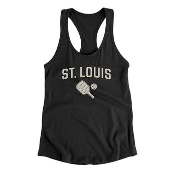 St. Louis Pickleball Women's Racerback Tank-Black-Allegiant Goods Co. Vintage Sports Apparel