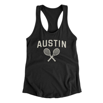 Austin Tennis Women's Racerback Tank-Black-Allegiant Goods Co. Vintage Sports Apparel