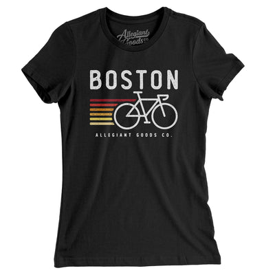 Boston Cycling Women's T-Shirt-Black-Allegiant Goods Co. Vintage Sports Apparel