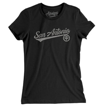 San Antonio Vintage Script Women's T-Shirt-Allegiant Goods Co. Vintage Sports Apparel