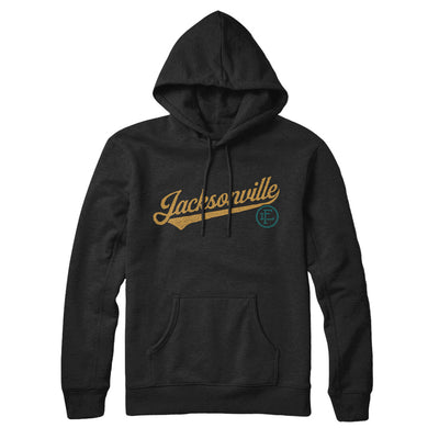 Jacksonville Vintage Script Hoodie-Black-Allegiant Goods Co. Vintage Sports Apparel