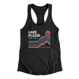 Lake Placid New York Women's Racerback Tank-Black-Allegiant Goods Co. Vintage Sports Apparel