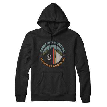 Cooke City Montana Retro Badge Hoodie-Allegiant Goods Co. Vintage Sports Apparel