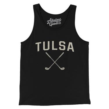 Tulsa Golf Men/Unisex Tank Top-Black-Allegiant Goods Co. Vintage Sports Apparel