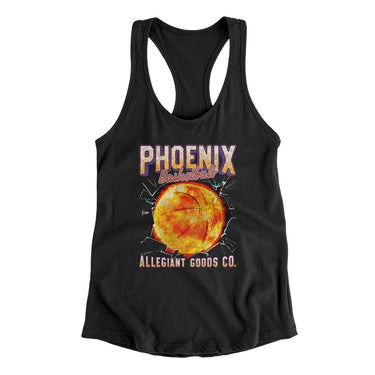 Phoenix Basketball Throwback Mascot Women's Racerback Tank-Allegiant Goods Co. Vintage Sports Apparel