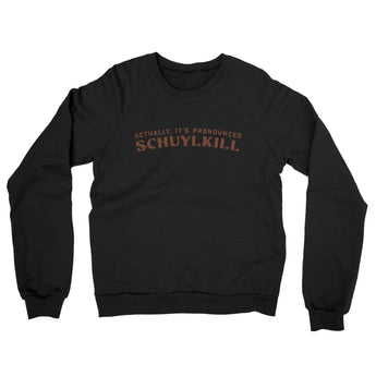 Actually It's Pronounced Schuylkill Midweight French Terry Crewneck Sweatshirt-Black-Allegiant Goods Co. Vintage Sports Apparel
