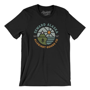 Seward Alaska Retro Badge Men/Unisex T-Shirt-Black-Allegiant Goods Co. Vintage Sports Apparel