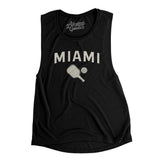 Miami Pickleball Women's Flowey Scoopneck Muscle Tank-Black-Allegiant Goods Co. Vintage Sports Apparel