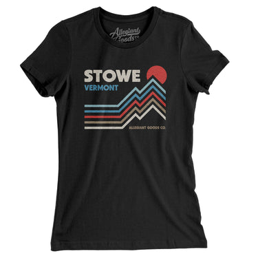 Stowe Vermont Women's T-Shirt-Black-Allegiant Goods Co. Vintage Sports Apparel