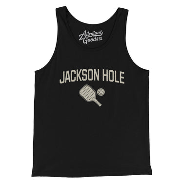 Jackson Hole Pickleball Men/Unisex Tank Top-Black-Allegiant Goods Co. Vintage Sports Apparel