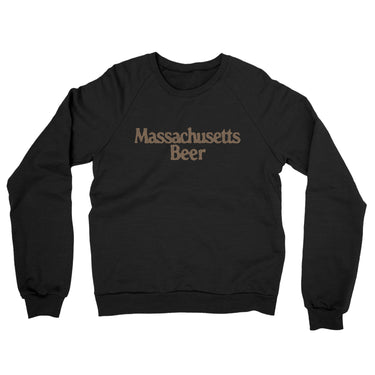 Massachusetts Beer Midweight French Terry Crewneck Sweatshirt-Black-Allegiant Goods Co. Vintage Sports Apparel