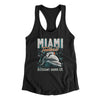 Miami Football Throwback Mascot Women's Racerback Tank-Black-Allegiant Goods Co. Vintage Sports Apparel
