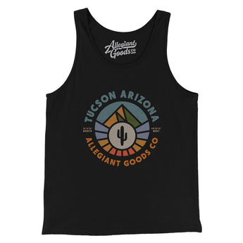 Tucson Arizona Retro Badge Men/Unisex Tank Top-Black-Allegiant Goods Co. Vintage Sports Apparel