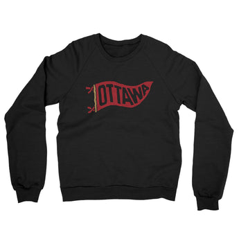 Ottawa Pennant Midweight French Terry Crewneck Sweatshirt-Black-Allegiant Goods Co. Vintage Sports Apparel