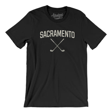 Sacramento Golf Men/Unisex T-Shirt-Black-Allegiant Goods Co. Vintage Sports Apparel