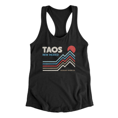 Taos New Mexico Women's Racerback Tank-Black-Allegiant Goods Co. Vintage Sports Apparel