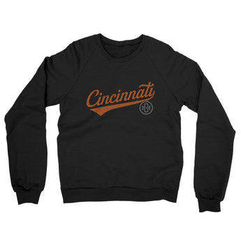 Cincinnati Vintage Script Midweight French Terry Crewneck Sweatshirt-Allegiant Goods Co. Vintage Sports Apparel