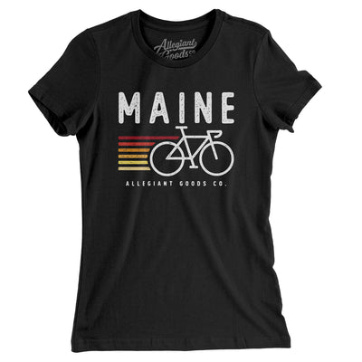 Maine Cycling Women's T-Shirt-Black-Allegiant Goods Co. Vintage Sports Apparel