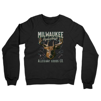 Milwaukee Basketball Throwback Mascot Midweight French Terry Crewneck Sweatshirt-Allegiant Goods Co. Vintage Sports Apparel