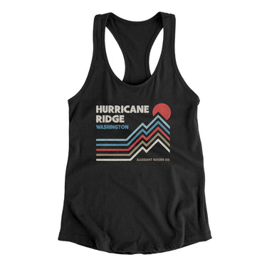 Hurricane Ridge Washington Women's Racerback Tank-Black-Allegiant Goods Co. Vintage Sports Apparel