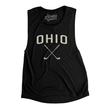 Ohio Golf Women's Flowey Scoopneck Muscle Tank-Black-Allegiant Goods Co. Vintage Sports Apparel