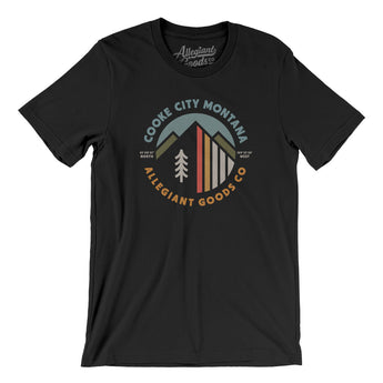 Cooke City Montana Retro Badge Men/Unisex T-Shirt-Black-Allegiant Goods Co. Vintage Sports Apparel