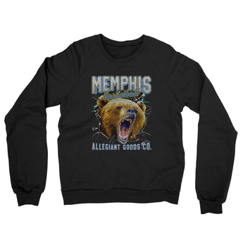 Memphis Basketball Throwback Mascot Midweight French Terry Crewneck Sweatshirt-Allegiant Goods Co. Vintage Sports Apparel
