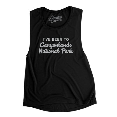 I've Been To Canyonlands National Park Women's Flowey Scoopneck Muscle Tank-Black-Allegiant Goods Co. Vintage Sports Apparel