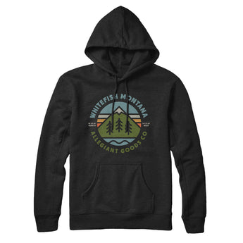 Whitefish Montana Retro Badge Hoodie-Black-Allegiant Goods Co. Vintage Sports Apparel
