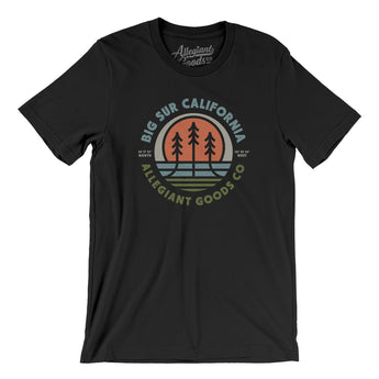 Big Sur California Retro Badge Men/Unisex T-Shirt-Black-Allegiant Goods Co. Vintage Sports Apparel