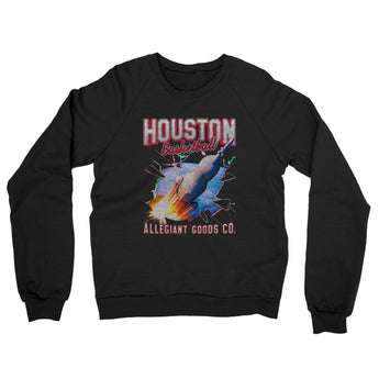 Houston Basketball Throwback Mascot Midweight French Terry Crewneck Sweatshirt-Allegiant Goods Co. Vintage Sports Apparel